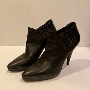 PRADA Black Leather Platform Booties
